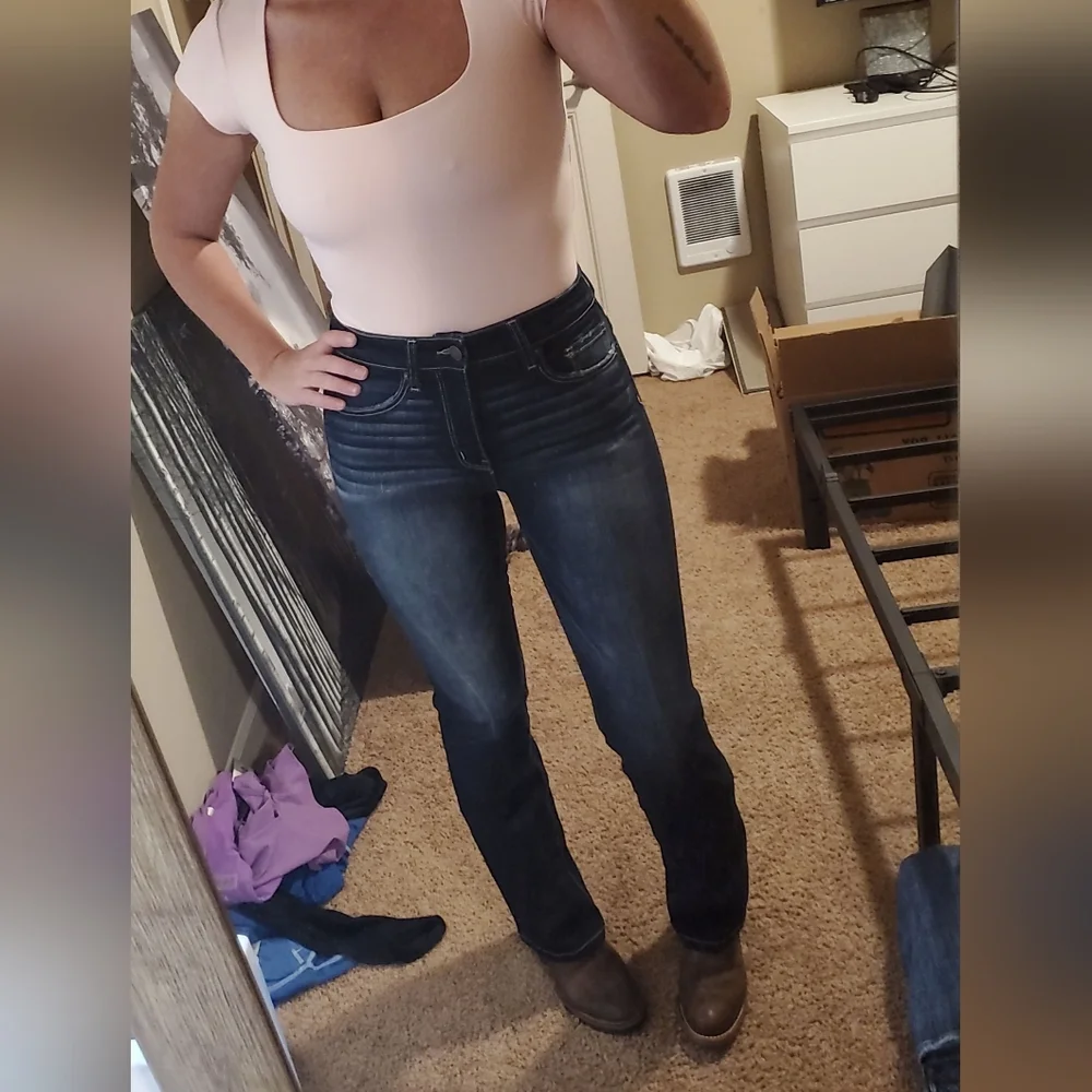 BKE Buckle Parker Boot Stretch Jeans Teeter High Rise Teeter Dark Sz 24 - Picture 8 of 16